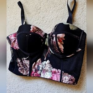 Metallic rose bustier